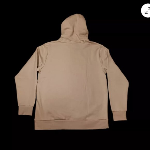 Reebok Hoodie Mens Size Large Beige Fleece Logo Long Sleeve Pullover Regular Fit - Picture 4 of 10